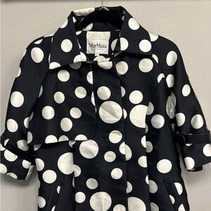 Black and White Polka Dot Coat